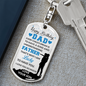 Birthday Son To Dad Keychain Stainless Steel or 18k Gold Dog Tag Keyring-Express Your Love Gifts