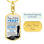 Birthday Son To Dad Keychain Stainless Steel or 18k Gold Dog Tag Keyring-Express Your Love Gifts