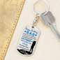 Birthday Son To Dad Keychain Stainless Steel or 18k Gold Dog Tag Keyring-Express Your Love Gifts