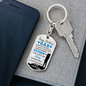 Birthday Son To Dad Keychain Stainless Steel or 18k Gold Dog Tag Keyring-Express Your Love Gifts