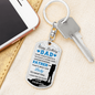 Birthday Son To Dad Keychain Stainless Steel or 18k Gold Dog Tag Keyring-Express Your Love Gifts