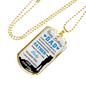Birthday Son To Dad Necklace Stainless Steel or 18k Gold Dog Tag 24" Chain-Express Your Love Gifts