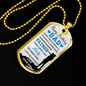 Birthday Son To Dad Necklace Stainless Steel or 18k Gold Dog Tag 24" Chain-Express Your Love Gifts