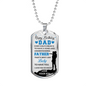 Birthday Son To Dad Necklace Stainless Steel or 18k Gold Dog Tag 24" Chain-Express Your Love Gifts