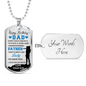 Birthday Son To Dad Necklace Stainless Steel or 18k Gold Dog Tag 24" Chain-Express Your Love Gifts