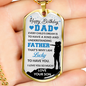 Birthday Son To Dad Necklace Stainless Steel or 18k Gold Dog Tag 24" Chain-Express Your Love Gifts