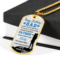 Birthday Son To Dad Necklace Stainless Steel or 18k Gold Dog Tag 24" Chain-Express Your Love Gifts