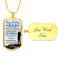 Birthday Son To Dad Necklace Stainless Steel or 18k Gold Dog Tag 24" Chain-Express Your Love Gifts
