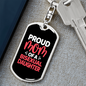 Bisexual Daughter Proud Mom Keychain Stainless Steel or 18k Gold Dog Tag Keyring-Express Your Love Gifts