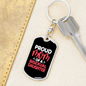 Bisexual Daughter Proud Mom Keychain Stainless Steel or 18k Gold Dog Tag Keyring-Express Your Love Gifts