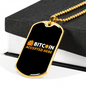 Bitcoin Accepted Here Crypto Crypto Necklace Stainless Steel or 18k Gold Dog Tag 24" Chain-Express Your Love Gifts