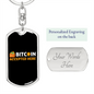 Bitcoin Accepted Here Crypto Keychain Stainless Steel or 18k Gold Dog Tag Keyring-Express Your Love Gifts