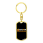 Bitcoin Accepted Here Crypto Keychain Stainless Steel or 18k Gold Dog Tag Keyring-Express Your Love Gifts