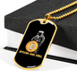 Bitcoin & Chill Crypto Necklace Stainless Steel or 18k Gold Dog Tag 24" Chain-Express Your Love Gifts