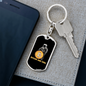 Bitcoin and Chill With Astronaut Crypto Keychain Stainless Steel or 18k Gold Dog Tag Keyring-Express Your Love Gifts