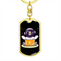 Bitcoin Baby Astronaut Crypto Keychain Stainless Steel or 18k Gold Dog Tag Keyring-Express Your Love Gifts