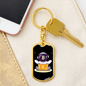 Bitcoin Baby Astronaut Crypto Keychain Stainless Steel or 18k Gold Dog Tag Keyring-Express Your Love Gifts