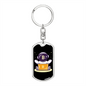Bitcoin Baby Astronaut Crypto Keychain Stainless Steel or 18k Gold Dog Tag Keyring-Express Your Love Gifts
