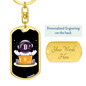 Bitcoin Baby Astronaut Crypto Keychain Stainless Steel or 18k Gold Dog Tag Keyring-Express Your Love Gifts