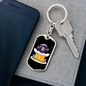 Bitcoin Baby Astronaut Crypto Keychain Stainless Steel or 18k Gold Dog Tag Keyring-Express Your Love Gifts