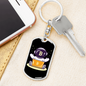 Bitcoin Baby Astronaut Crypto Keychain Stainless Steel or 18k Gold Dog Tag Keyring-Express Your Love Gifts
