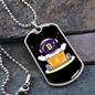 Bitcoin Baby Astronaut Crypto Necklace Stainless Steel or 18k Gold Dog Tag 24" Chain-Express Your Love Gifts