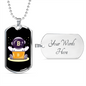 Bitcoin Baby Astronaut Crypto Necklace Stainless Steel or 18k Gold Dog Tag 24" Chain-Express Your Love Gifts