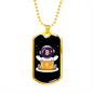 Bitcoin Baby Astronaut Crypto Necklace Stainless Steel or 18k Gold Dog Tag 24" Chain-Express Your Love Gifts
