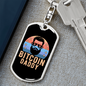 Bitcoin Bearded Daddy Crypto Keychain Stainless Steel or 18k Gold Dog Tag Keyring-Express Your Love Gifts
