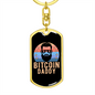 Bitcoin Bearded Daddy Crypto Keychain Stainless Steel or 18k Gold Dog Tag Keyring-Express Your Love Gifts