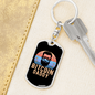 Bitcoin Bearded Daddy Crypto Keychain Stainless Steel or 18k Gold Dog Tag Keyring-Express Your Love Gifts