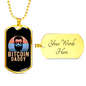 Bitcoin Bearded Daddy Cyrpto Crypto Necklace Stainless Steel or 18k Gold Dog Tag 24" Chain-Express Your Love Gifts