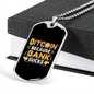 Bitcoin Because Bank Sucks Crypto Necklace Stainless Steel or 18k Gold Dog Tag 24" Chain-Express Your Love Gifts