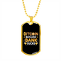 Bitcoin Because Bank Sucks Crypto Necklace Stainless Steel or 18k Gold Dog Tag 24" Chain-Express Your Love Gifts