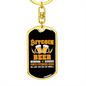 Bitcoin Beer Crypto Keychain Stainless Steel or 18k Gold Dog Tag Keyring-Express Your Love Gifts