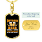 Bitcoin Beer Crypto Keychain Stainless Steel or 18k Gold Dog Tag Keyring-Express Your Love Gifts