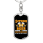 Bitcoin Beer Crypto Keychain Stainless Steel or 18k Gold Dog Tag Keyring-Express Your Love Gifts