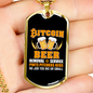 Bitcoin Beer Crypto Necklace Stainless Steel or 18k Gold Dog Tag 24" Chain-Express Your Love Gifts