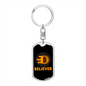 Bitcoin Believer Crypto Keychain Stainless Steel or 18k Gold Dog Tag Keyring-Express Your Love Gifts