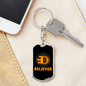 Bitcoin Believer Crypto Keychain Stainless Steel or 18k Gold Dog Tag Keyring-Express Your Love Gifts