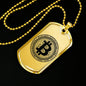 Bitcoin Blockchain Necklace Stainless Steel or 18k Gold Dog Tag 24"-Express Your Love Gifts