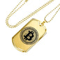 Bitcoin Blockchain Necklace Stainless Steel or 18k Gold Dog Tag 24"-Express Your Love Gifts