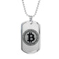 Bitcoin Blockchain Necklace Stainless Steel or 18k Gold Dog Tag 24"-Express Your Love Gifts