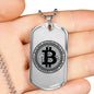 Bitcoin Blockchain Necklace Stainless Steel or 18k Gold Dog Tag 24"-Express Your Love Gifts
