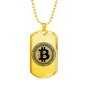 Bitcoin Blockchain Necklace Stainless Steel or 18k Gold Dog Tag 24"-Express Your Love Gifts
