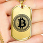 Bitcoin Blockchain Necklace Stainless Steel or 18k Gold Dog Tag 24"-Express Your Love Gifts