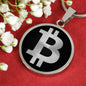 Bitcoin BTC Crypto Necklace Stainless Steel or 18k Gold Circle Pendant 18-22"-Express Your Love Gifts