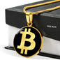 Bitcoin BTC Crypto Necklace Stainless Steel or 18k Gold Circle Pendant 18-22"-Express Your Love Gifts