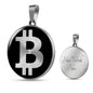 Bitcoin BTC Crypto Necklace Stainless Steel or 18k Gold Circle Pendant 18-22"-Express Your Love Gifts