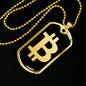 Bitcoin BTC Crypto Necklace Stainless Steel or 18k Gold Dog Tag 24"-Express Your Love Gifts
